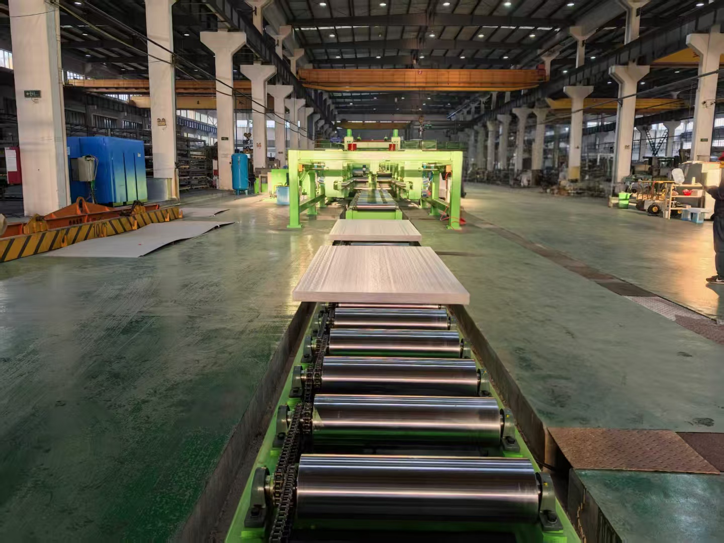 Provided factory material showing a steel processing line